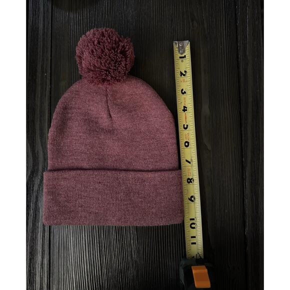 Faith Over Fear Cuffed Beanie Hat Sportswear Cozy Winter Snow Outdoor Maroon - Picture 4 of 8